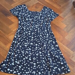 Old Navy Black and White Floral Mini Dress